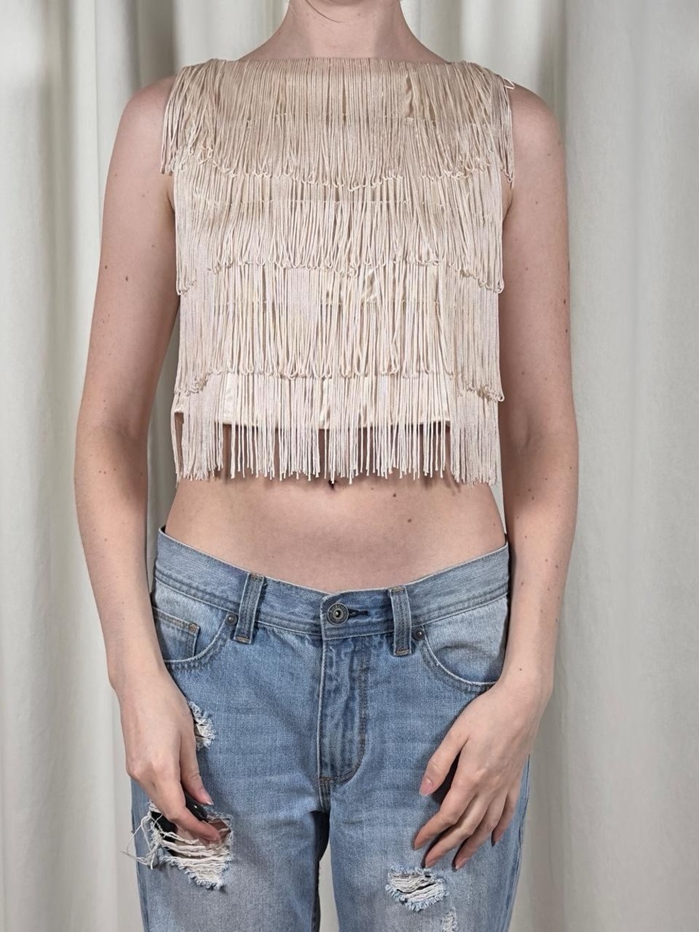 Fringe Cropped Top - Picture 2 of 7